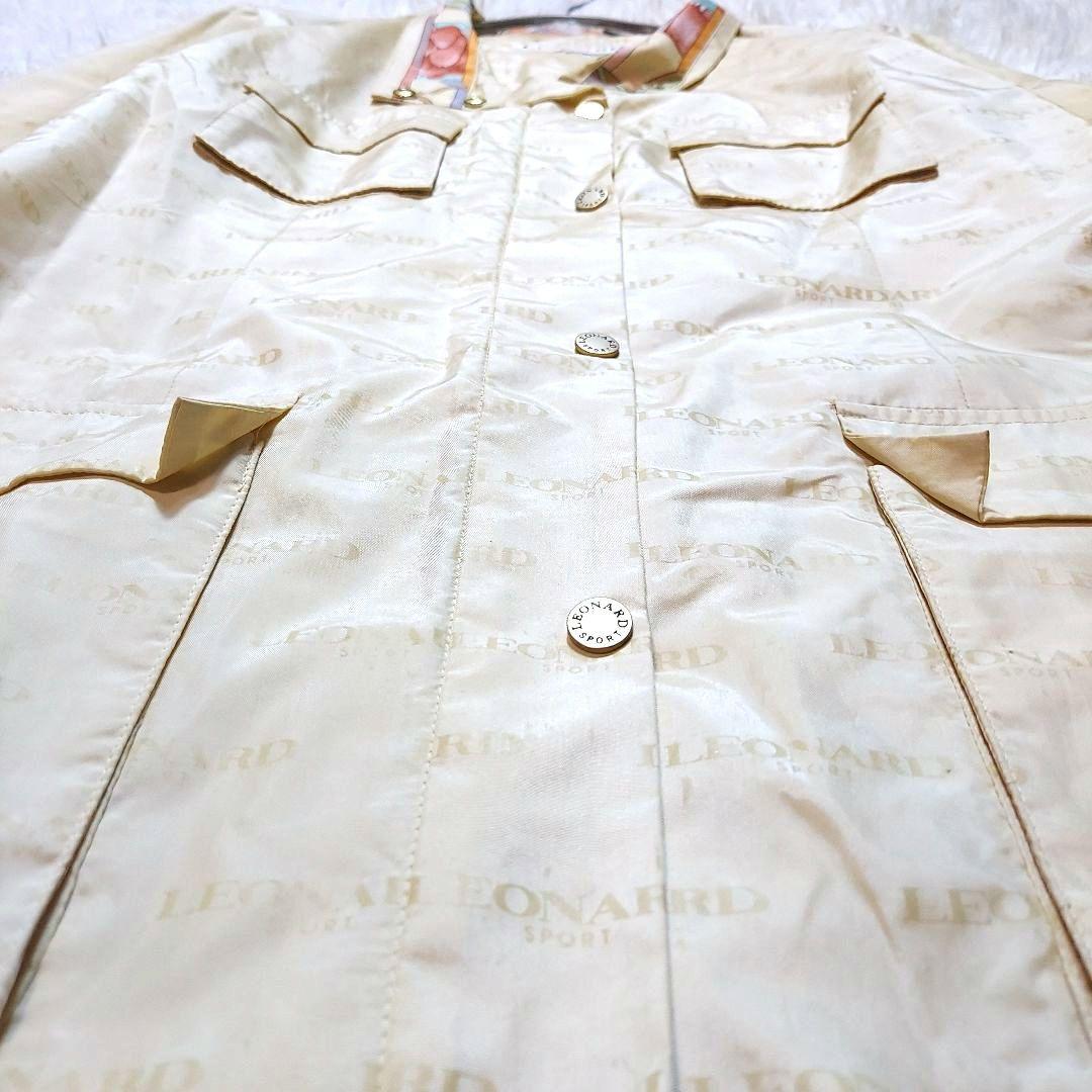 レオナール　スポーツ　大きいサイズ　総ロゴ　ナイロン　ジャケット　金ボタン