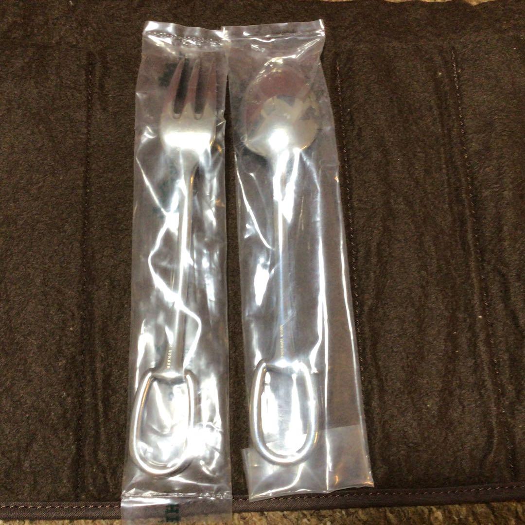 HERMES ステンレススチール スプーン 、フォーク2本セット