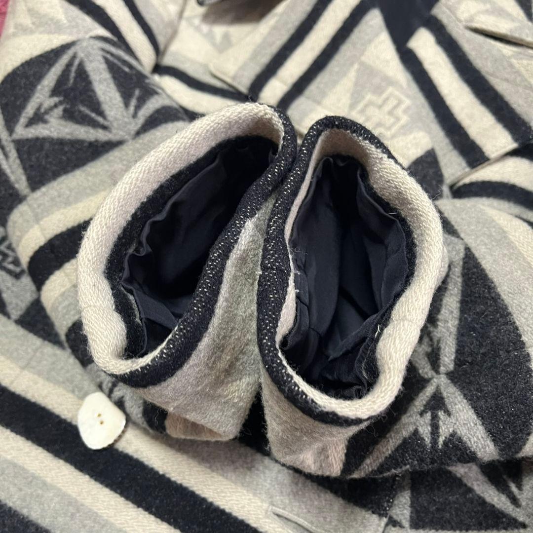 ◎90s/ネイティブ柄◎ラルフローレン★9号　M相当★ウール　コート★幾何学模様