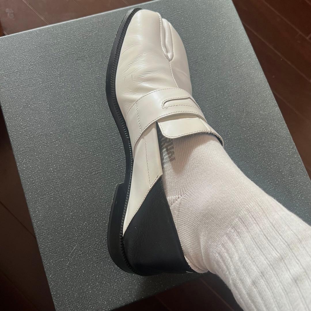 Maison Margiela ホワイトレザー トゥデザイン ローファー