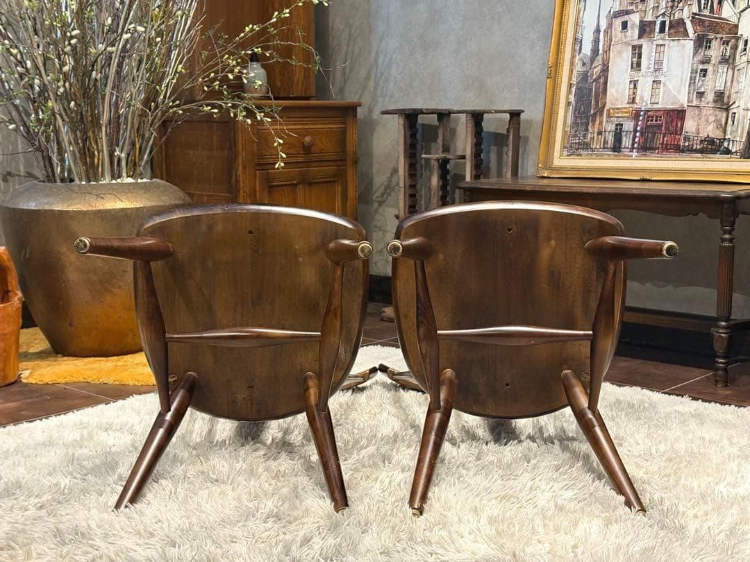 ①KASHIWA 柏木工　ウィンザーチェア　スポークチェア　アンティーク　SY