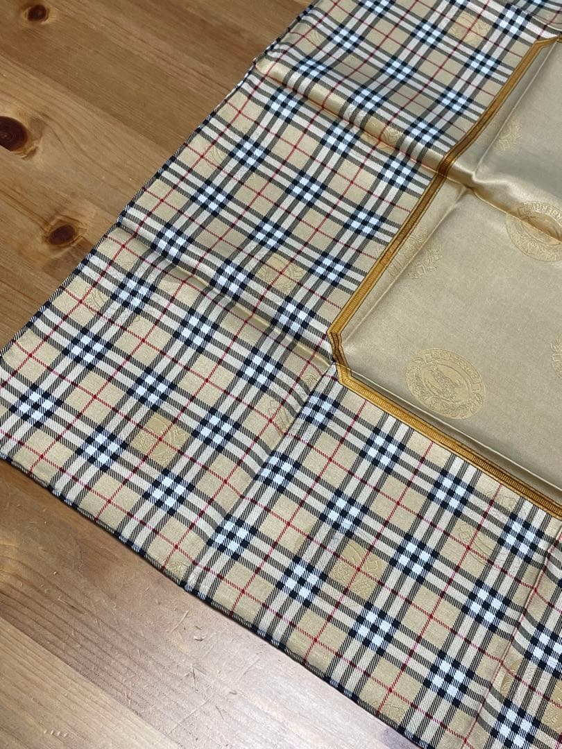 s*y様 シルク・コットンBurberrys チェック柄ハンカチ ーフ4枚セット