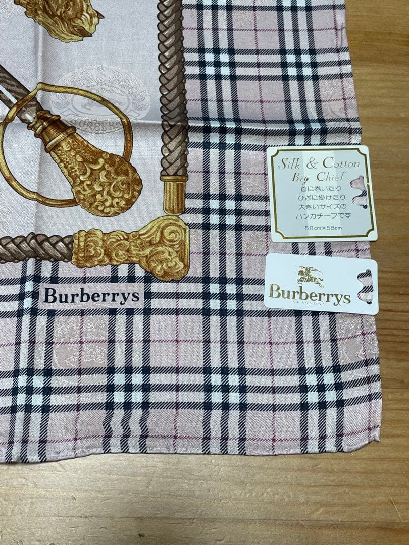 s*y様 シルク・コットンBurberrys チェック柄ハンカチ ーフ4枚セット