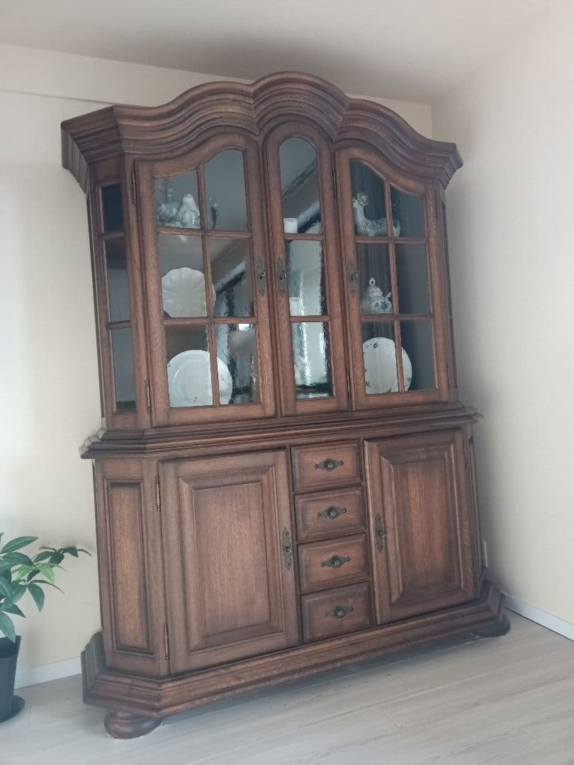 高級オランダ製　クラシック　アンティーク　木製グランドキャビネット　カップボード