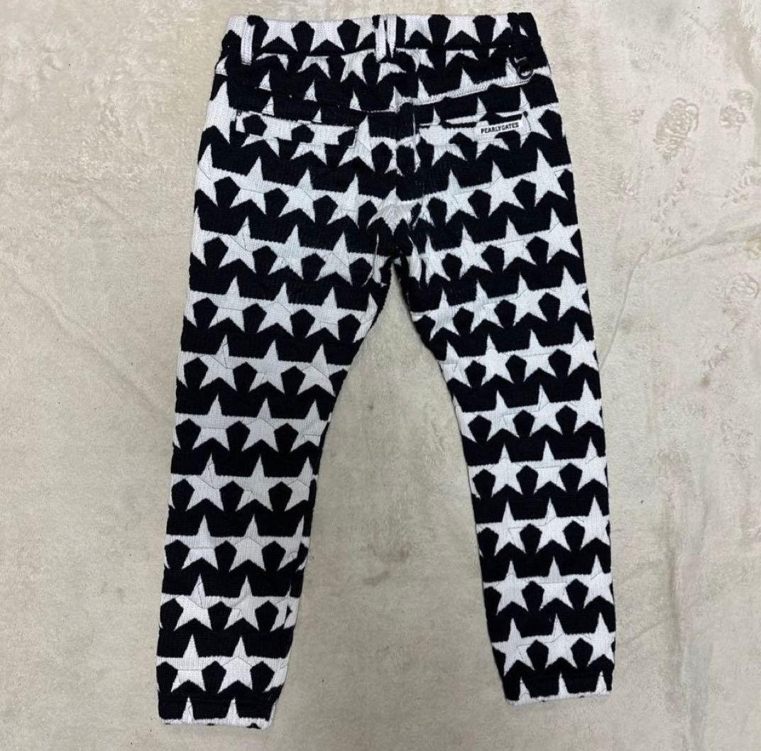 ⛳️パーリーゲイツ4⛳️ 中綿ニットパンツ ネイビー×白 星柄