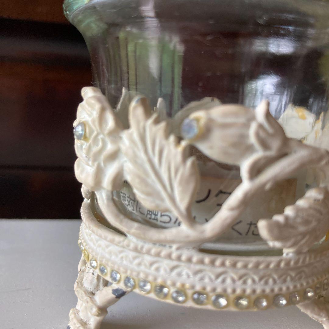 ホワイトローズキャンドルホルダー  花びん 小物入れ  ヴィンテージレア物