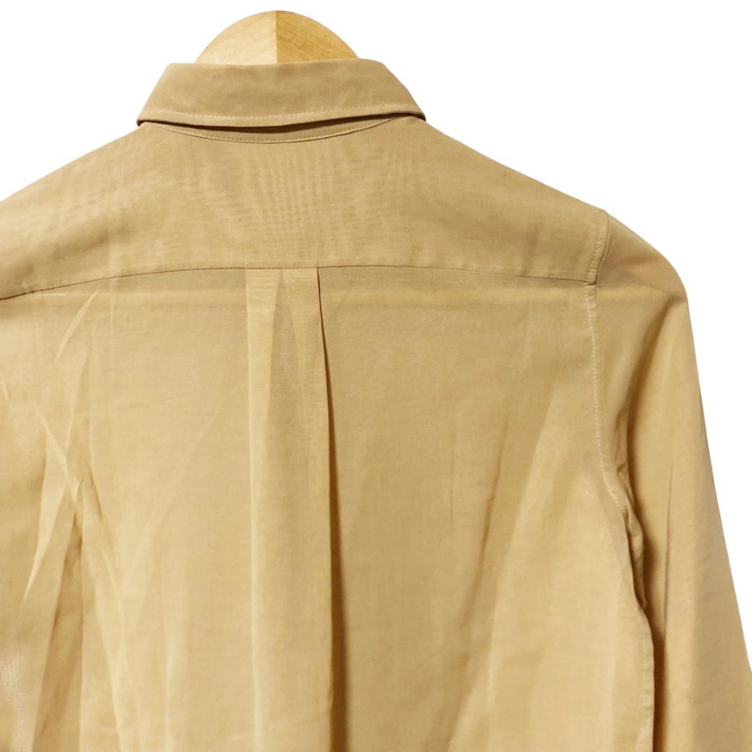 セリーヌ シースルー シャツ ブラウス 長袖 36 ベージュ