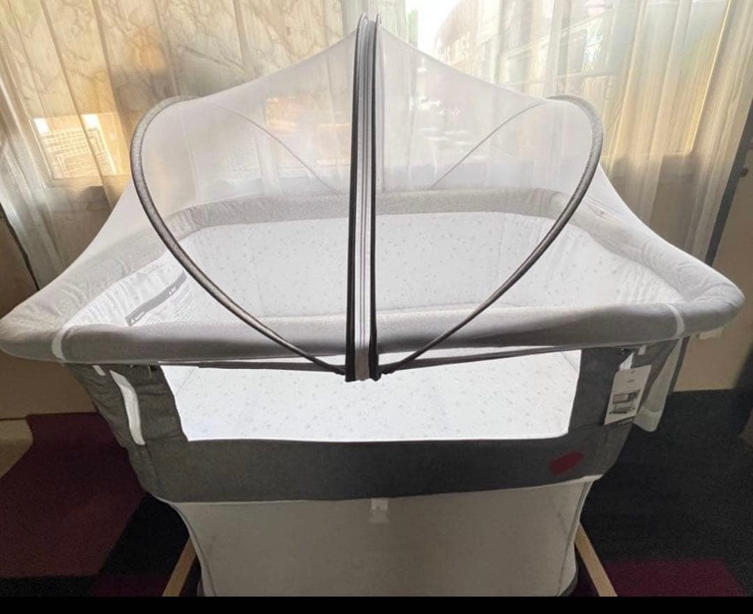 新品正規品HZDMJベビーベッド添い寝折りたたみハイローベッド08C-Gグレー系