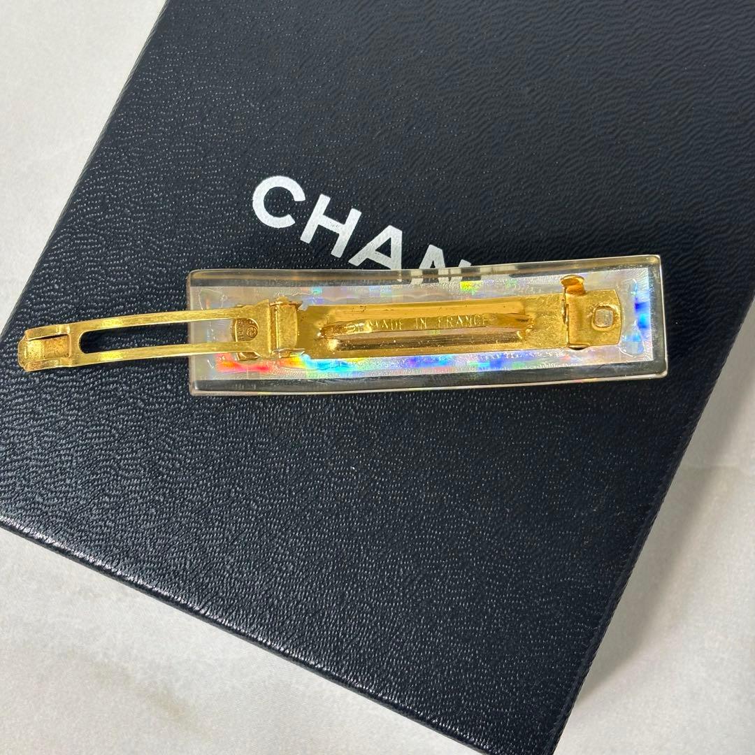 CHANELバレッタ 97P ココマーク クリアホログラム × ゴールド金