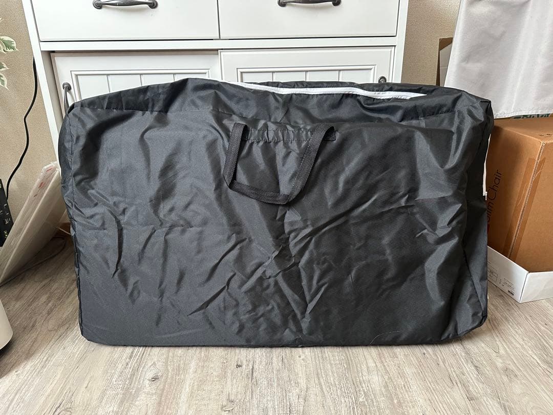 美品 折りたたみ式ベビーベッド 添い寝 コンパクトベビーベッド 収納袋付 グレー