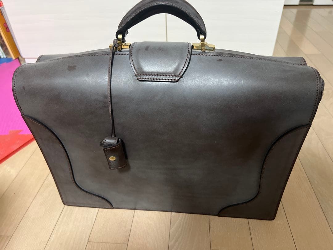 万双 ダレスバッグ ブライドルレザー 2マチ ダークブラウン