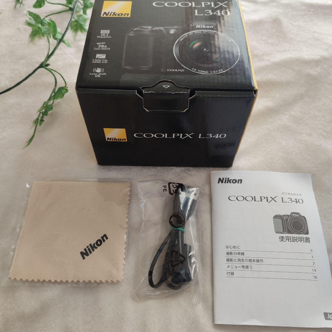 【美品】COOLPIX L340 デジカメ　箱＆アルバム付き　黒 ブラック