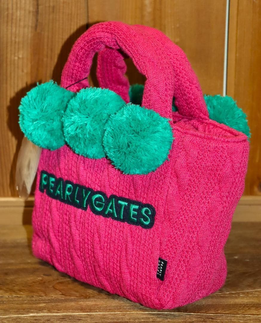 新品 PEARLY GATES ケーブルニット梵天付き カートバッグ Ⓗ