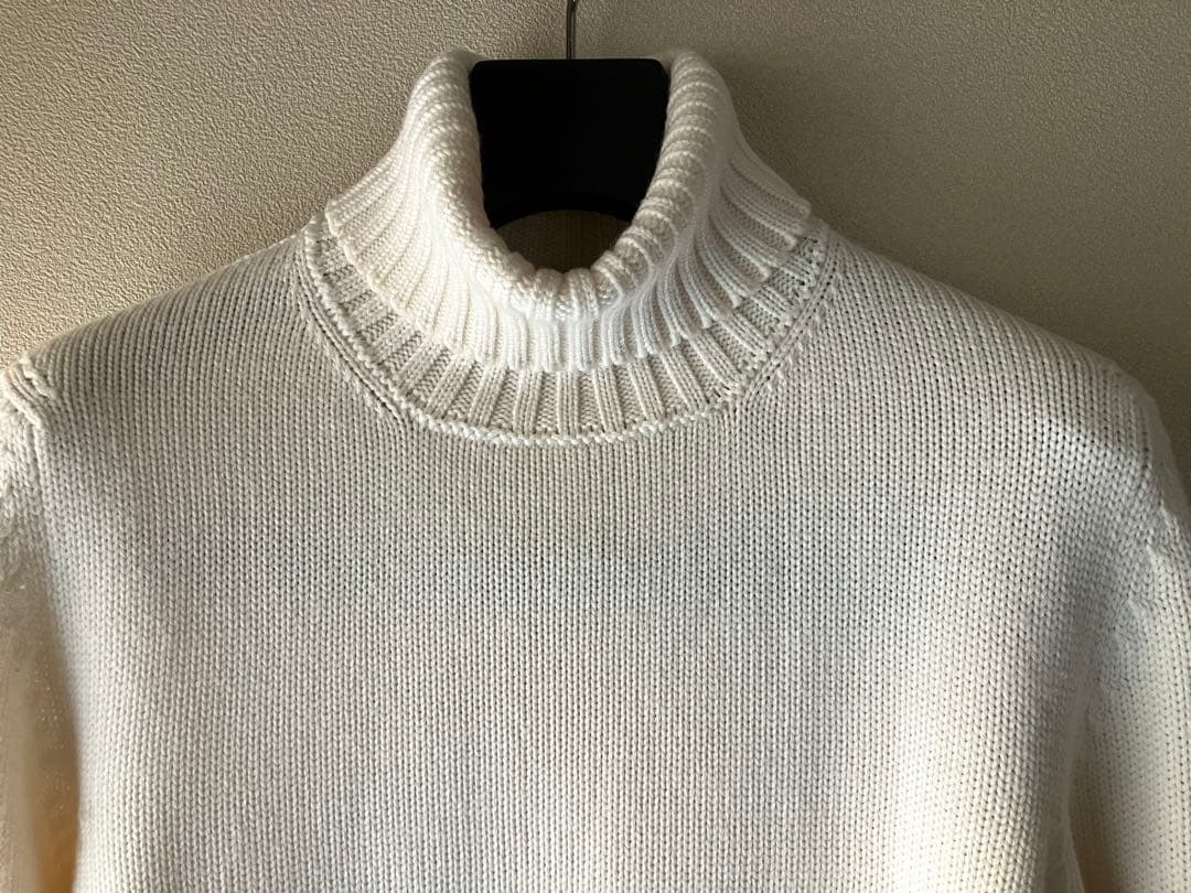 Drumohr メリノウール 8G タートルネックニット オフホワイト 46