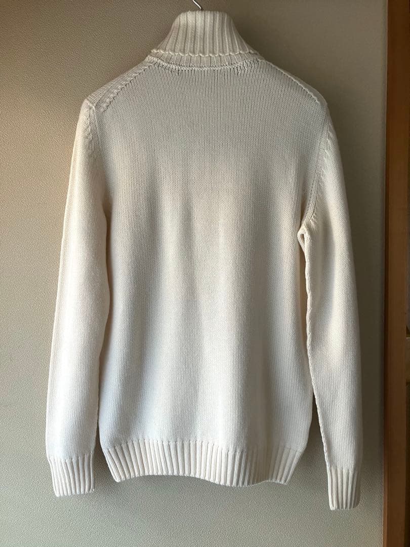 Drumohr メリノウール 8G タートルネックニット オフホワイト 46