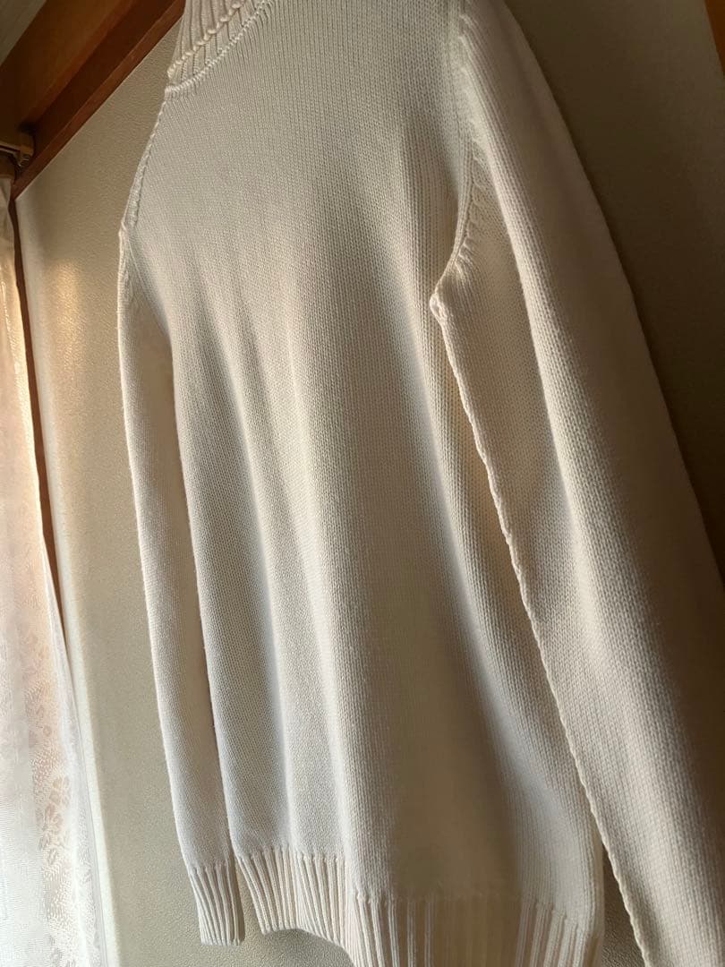 Drumohr メリノウール 8G タートルネックニット オフホワイト 46