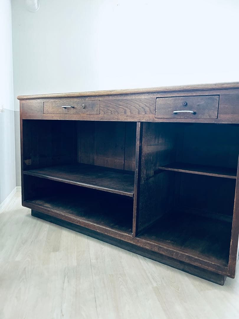 フランスアンティーク 家具 木製ショップカウンター 作業台 アトリエ