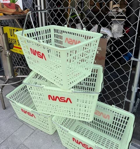 蓄光 × NASA。ずるいショッピングバスケット。 アメリカ業務用 暗闇で光る！