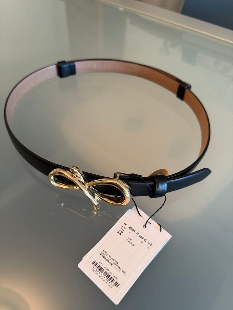 【新品】ANAYI モチーフバックルBELT〈ブラック〉