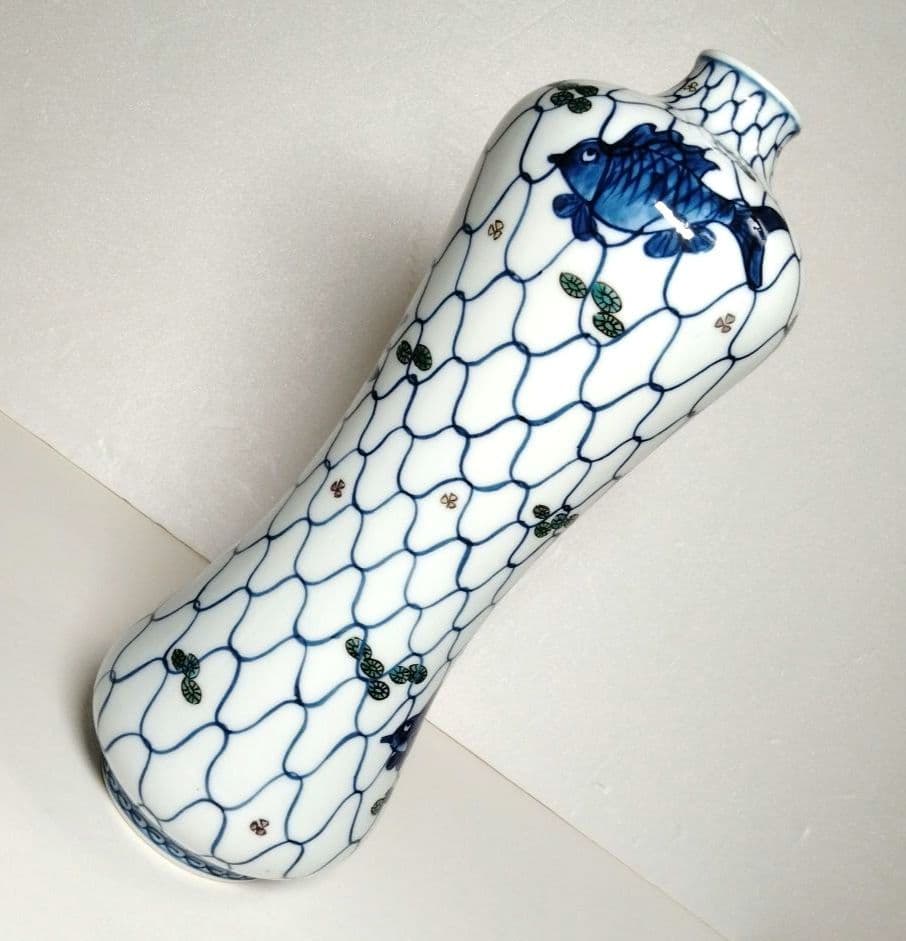 ☆ 村上玄輝作 魚藻網文 花入