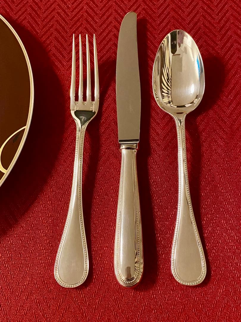 【☆人気のパール☆ラス１】クリストフル パール テーブルサイズ カトラリーセット