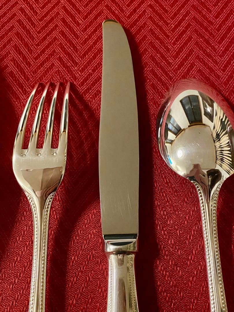 【☆人気のパール☆ラス１】クリストフル パール テーブルサイズ カトラリーセット