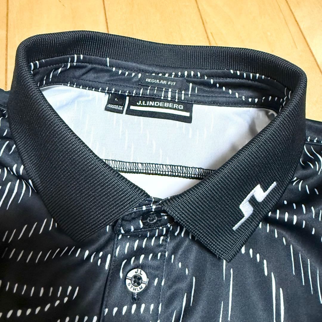 【極美品】ジェイリンドバーグ ブラック 黒 ポロ シャツ ゴルフ ウェア L