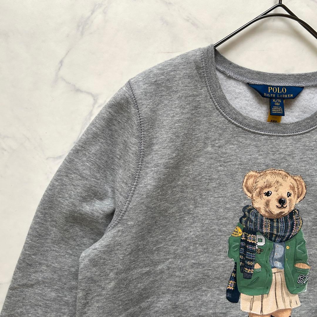完売品 未使用級 ラルフローレン ポロベア トレーナー 裏起毛 グレー 160