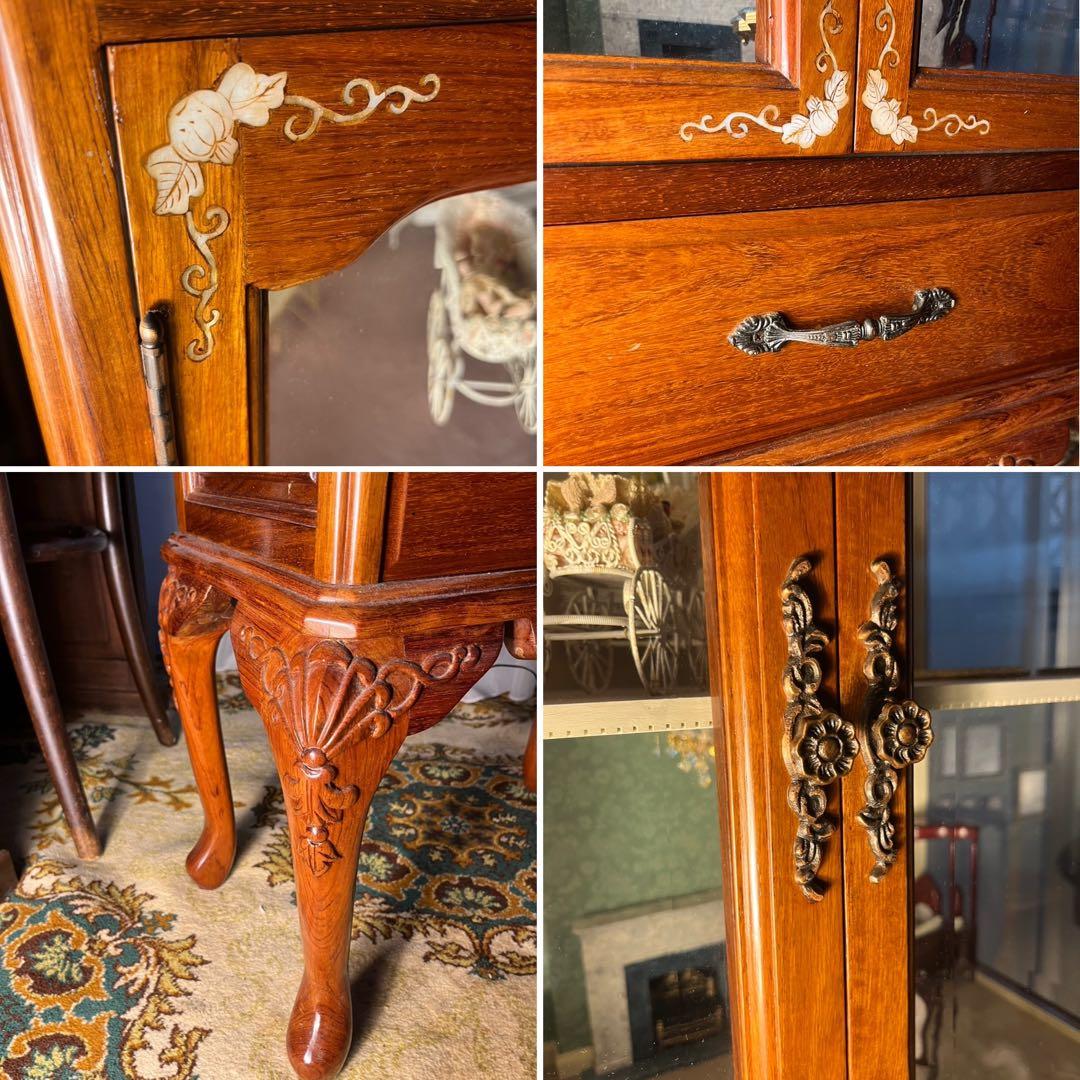 引き取り限定 猫脚 キャビネット 作家 ミニチュア ドールハウス 飾り棚 セット