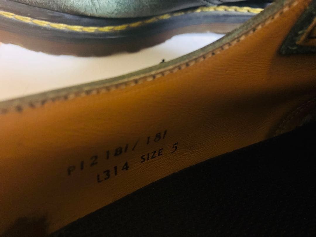 ドクターマーチン　Dr.Martens 3ホール　緑　24 uk5 古着23.5
