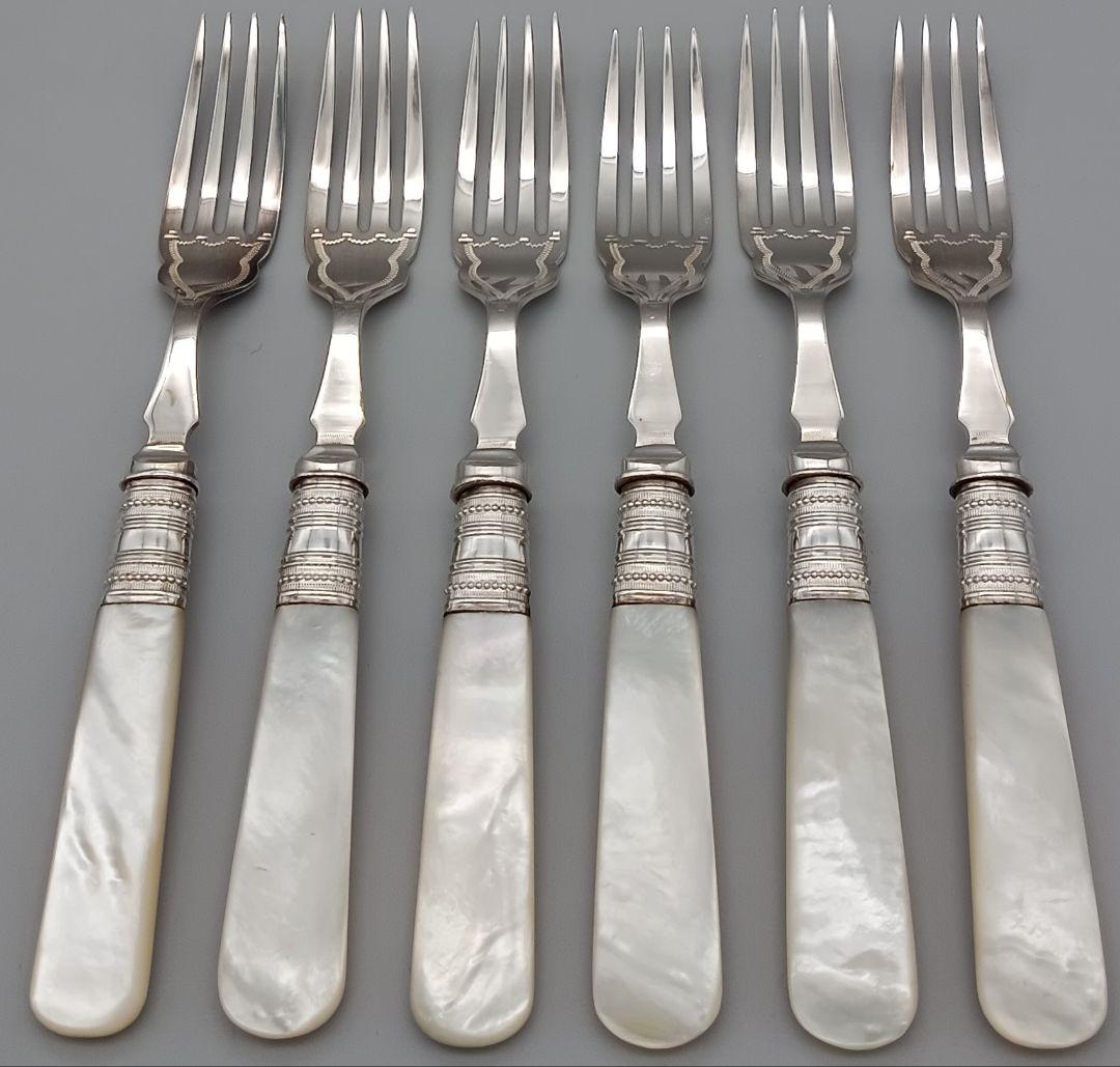 イギリス 白蝶貝 カトラリー 24本セット デザートフォーク ナイフ