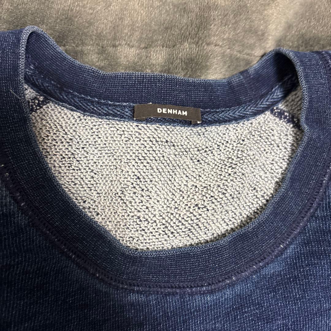 【DENHAM】 ネイビー クルーネック トレーナー