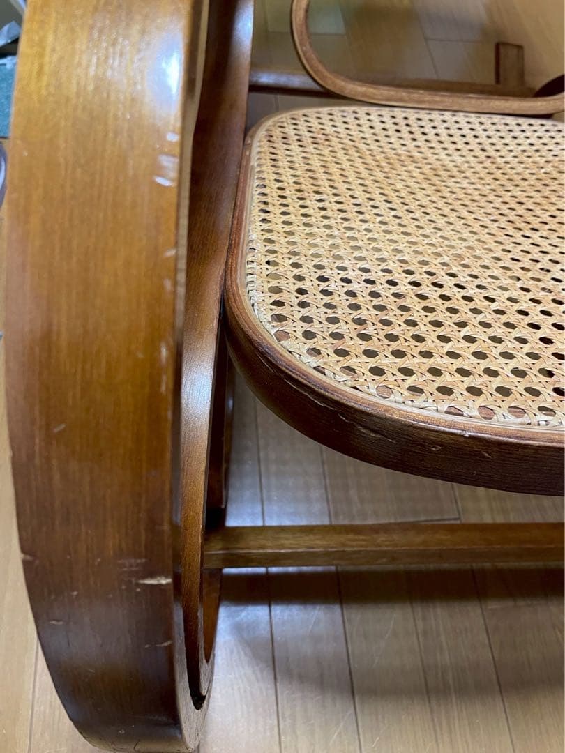 ラタンロッキングチェア軽量　レトロ　アンティーク
