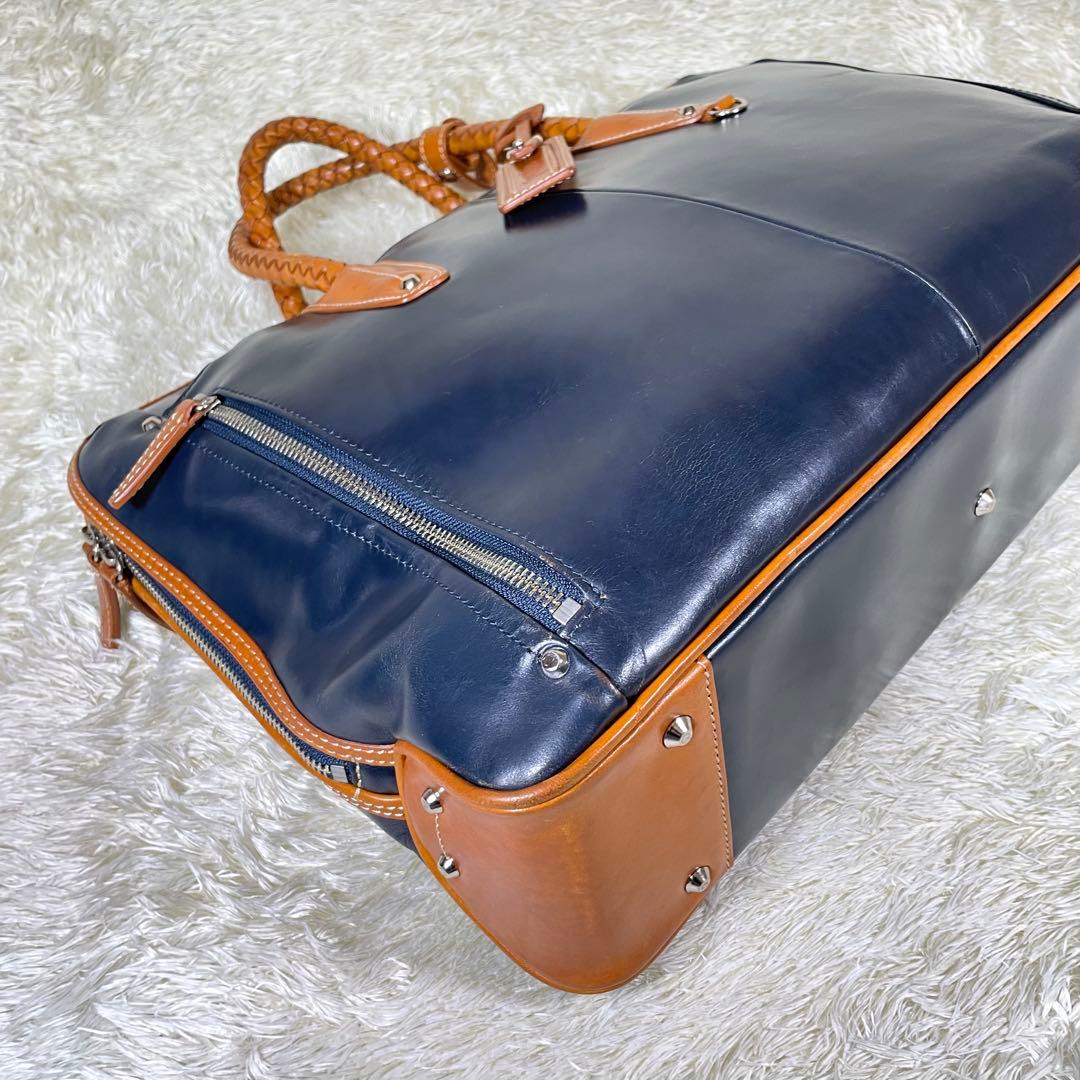 定番❗️キーファーノイ ブリーフケース ネイビー 2way A4 イタリアンレザー