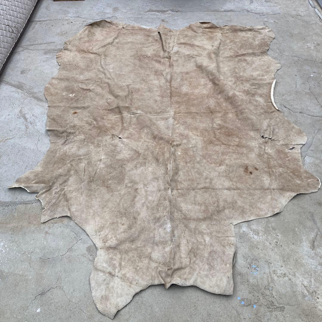 コ*中様 一頭分 牛革 本革 毛皮ラグ ハラコ カウラグ 約230×170cm