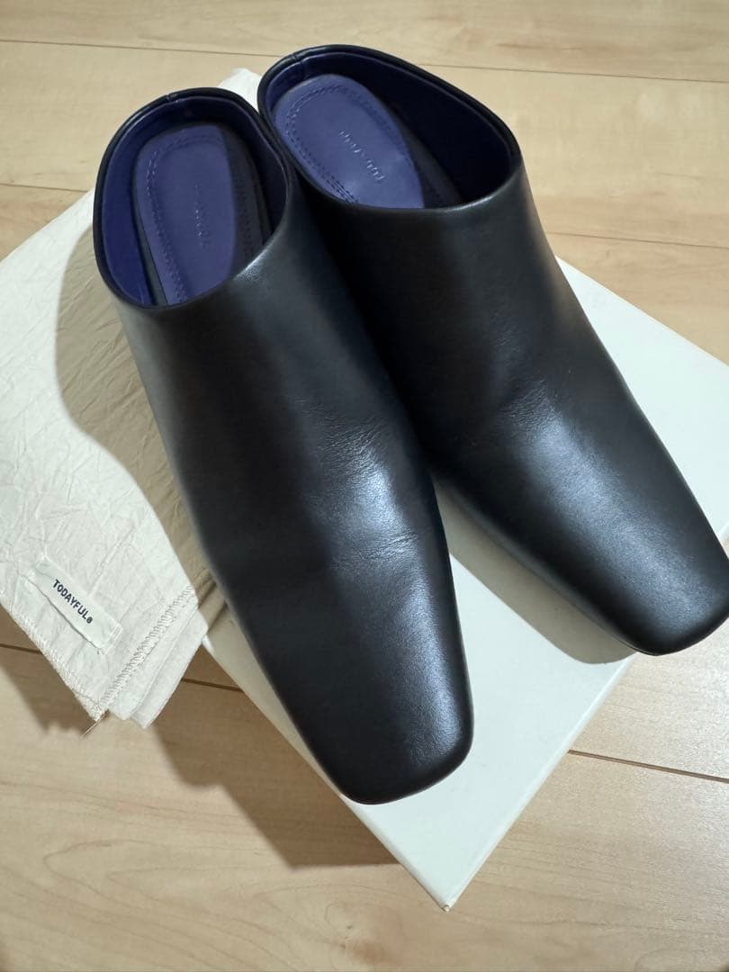 新品 todayful Squaretoe Leather Sabot正規品新品