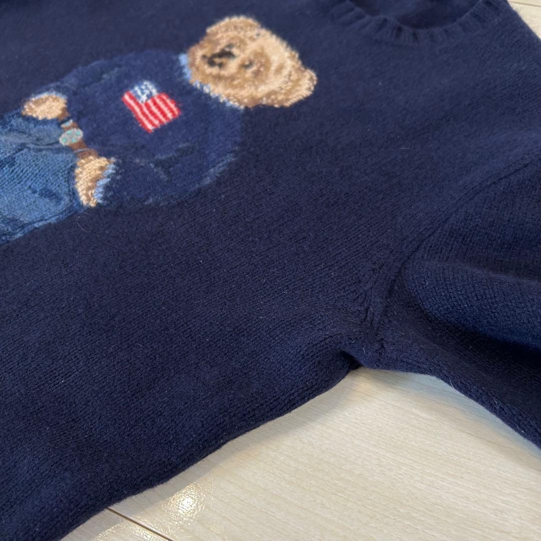ポロラルフローレン ポロベア 刺繍 クルーネック ニット セーター ネイビー
