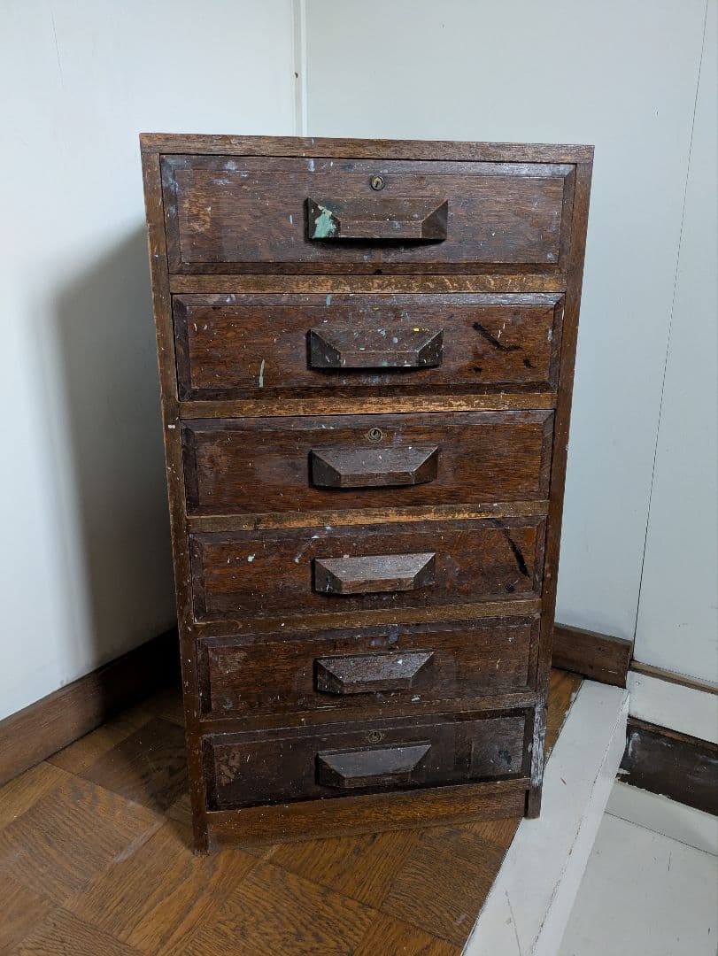 アンティーク ヴィンテージ レトロな大きな引出しシェルフ 木製