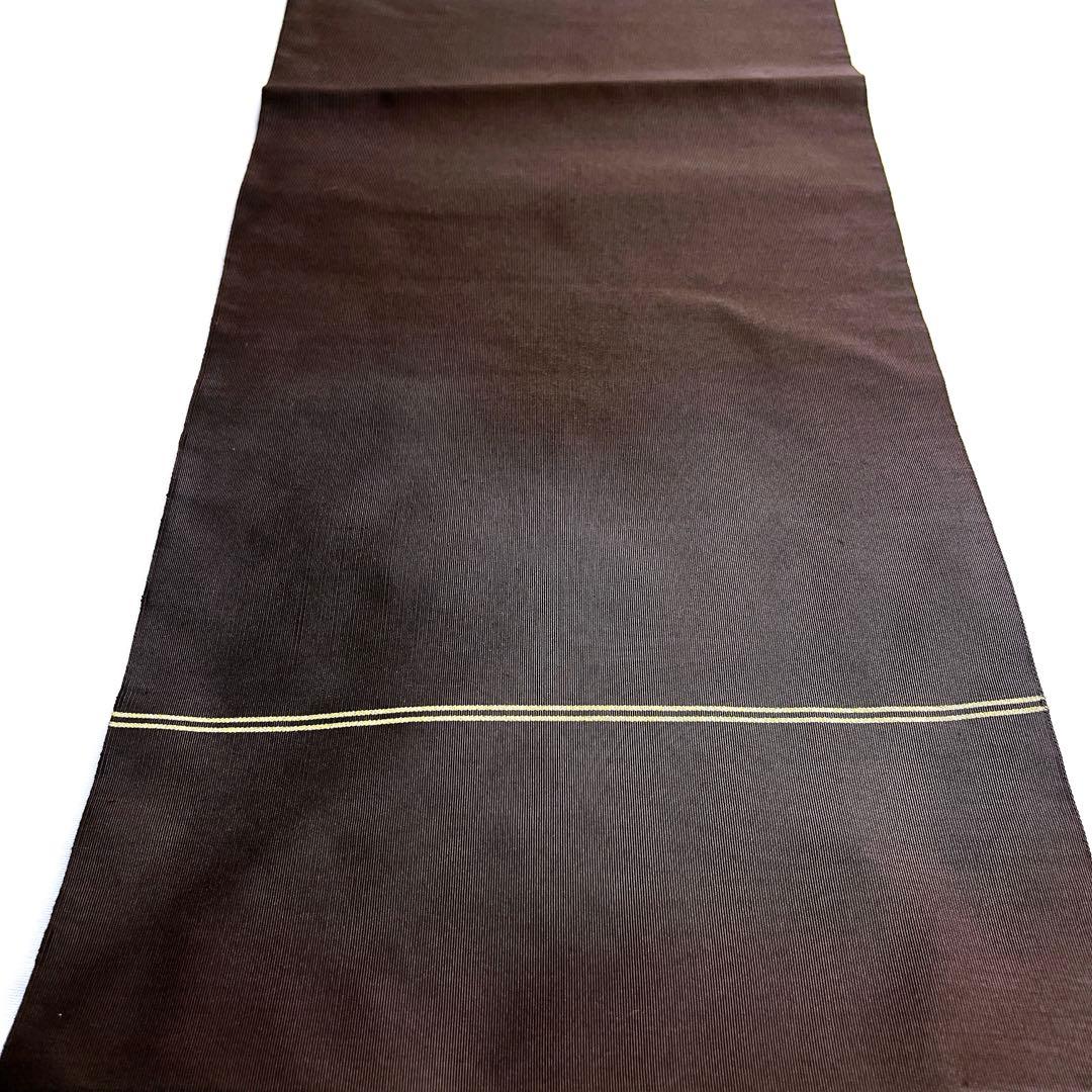 名古屋帯　松葉仕立て　綴れ織　源氏香　横縞　ブラウンカラー　着物　013tz