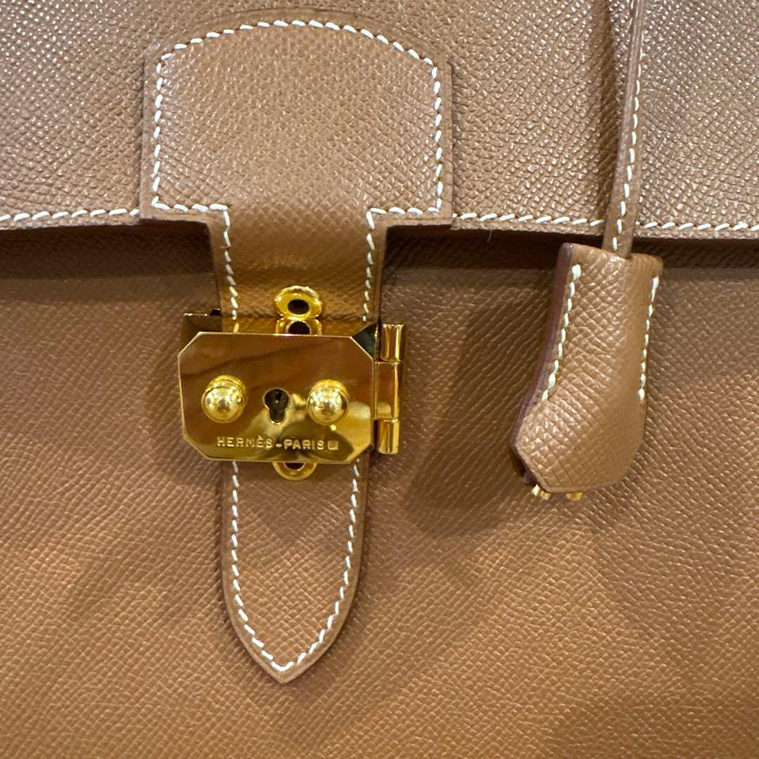 HERMES ブラウン ビジネスバッグ