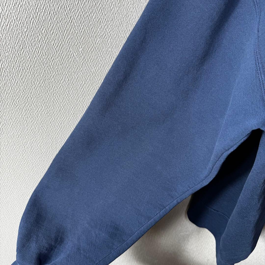 軍*手様 希少 90s USA製 RUSSELL PLAIN 無地 前V ネイビ