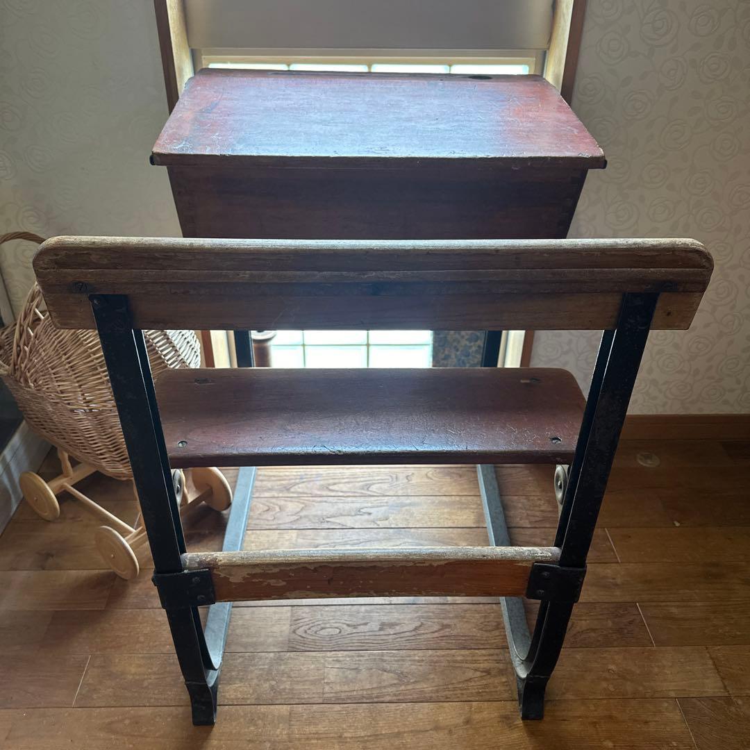 イギリス？　アンティーク　ビンテージ　スクールデスク ベンチ