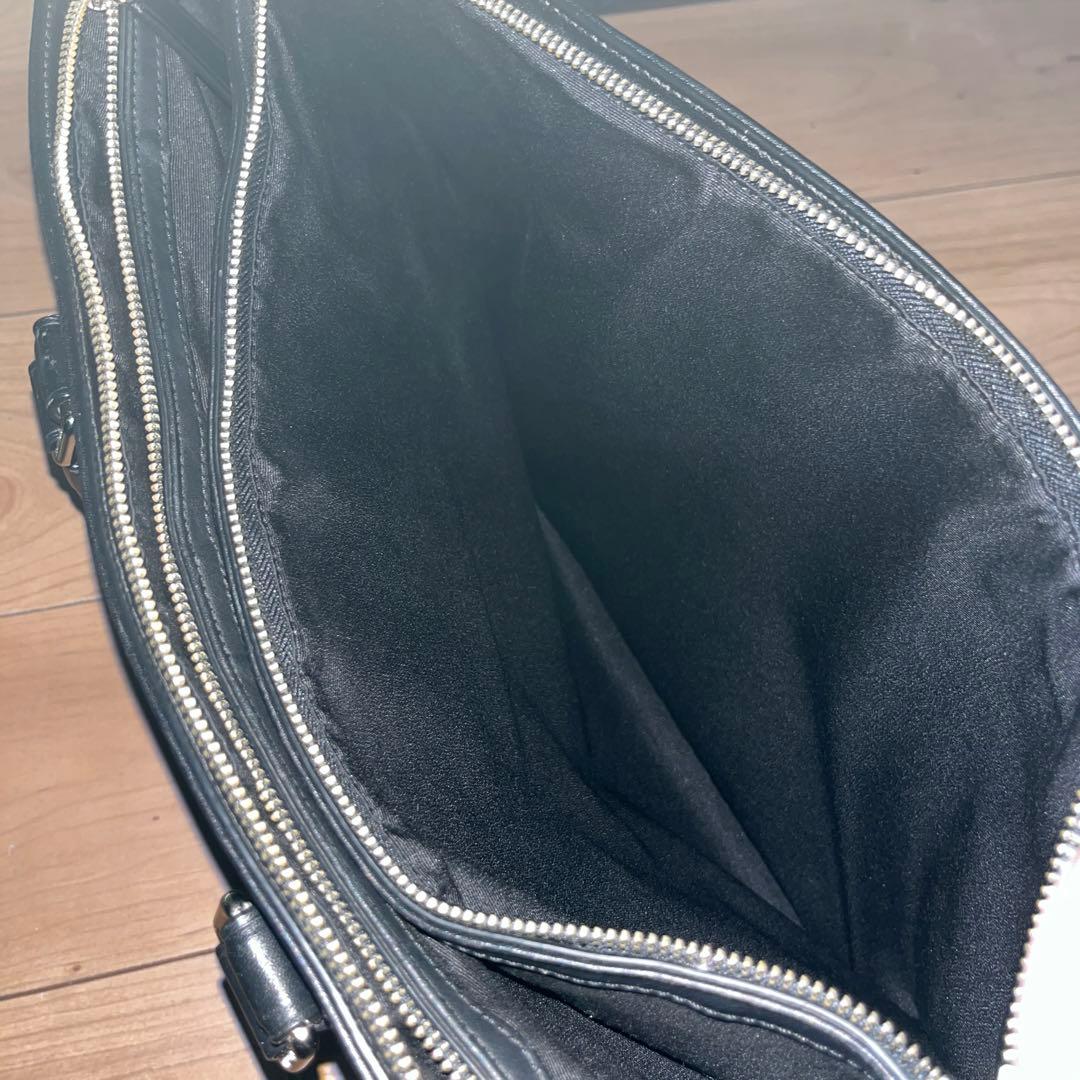 【美品】COACH コーチ　ブラック レザー　ビジネスバッグ　トート　本革
