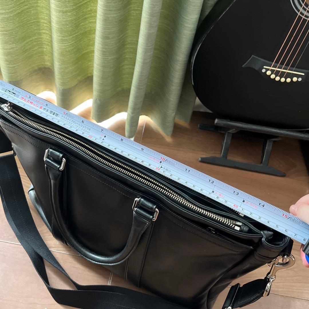 【美品】COACH コーチ　ブラック レザー　ビジネスバッグ　トート　本革