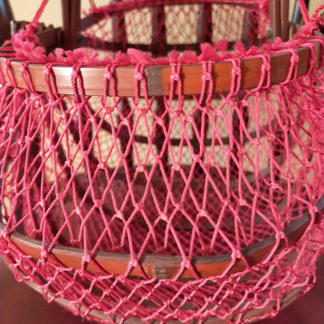 古い籠 かご バッグ 竹製 折りたたみ式