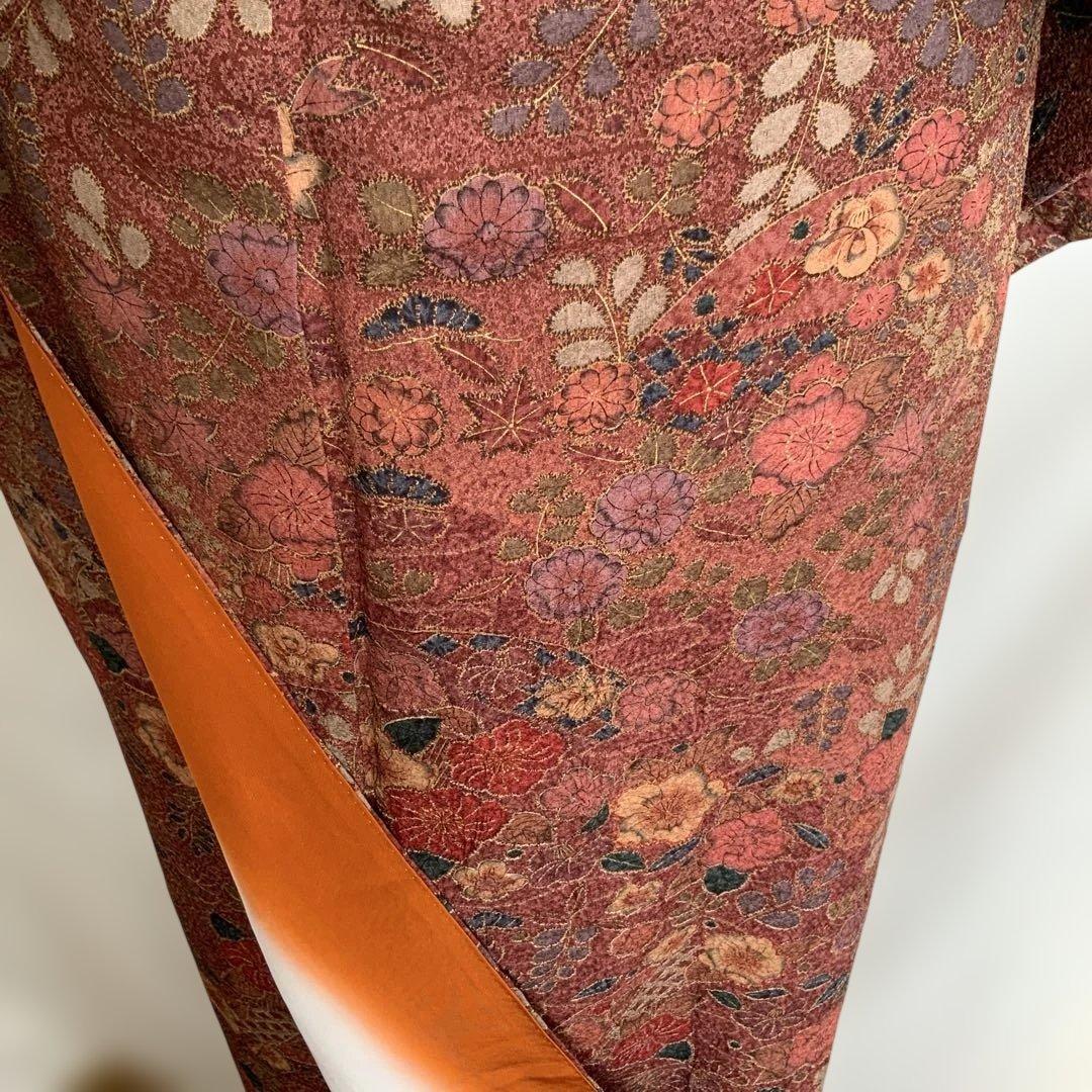 【小紋】　辻ヶ花　袷（正絹）肩着丈約160㎝　裄約65.5㎝