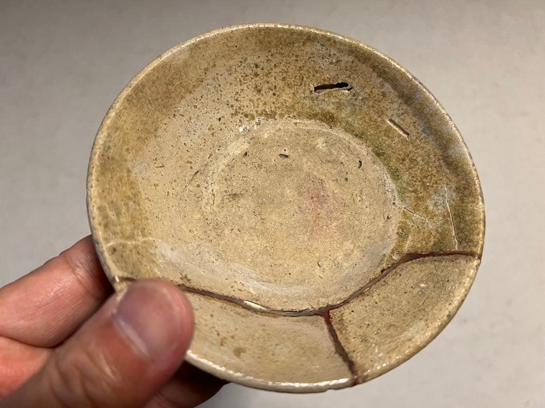 平安時代 猿投 美濃白瓷 小碗 呼継 陶片 窯跡 発掘 出土 骨董 古美術