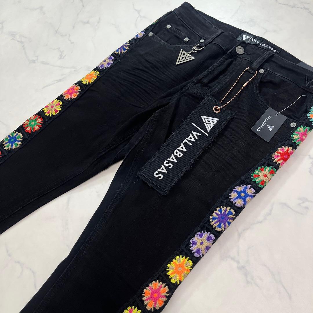 eyden着用 バラバサスvalabasas ブラックスキニーフレアデニム 29