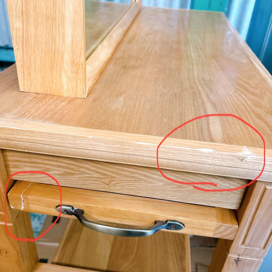 訳あり[送料込み】美容室 ドレッサー 片面 サロン 鏡台 木製