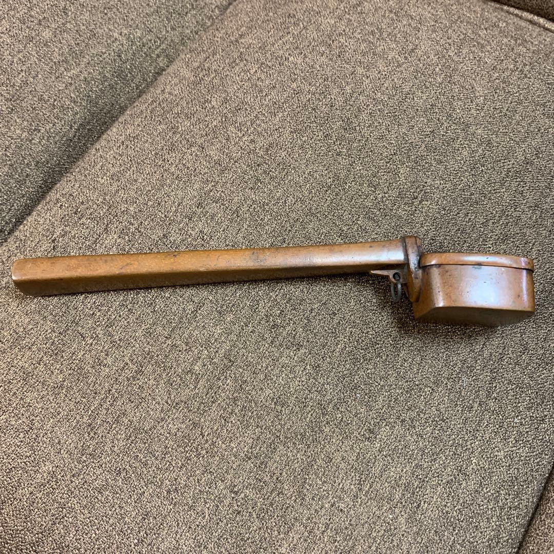 骨董○古銅矢立○ 年代・時代物　銅製 /筆記用具/文房具/墨/筆入れ/書道具